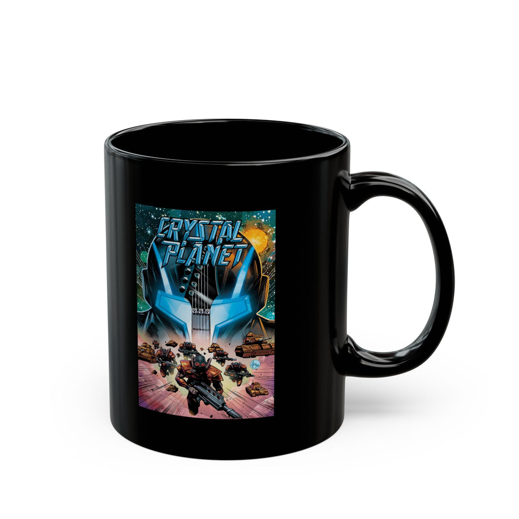 Crystal Planet Sci‑Fi Mug — Retro Space Battle Coffee Cup (11oz/15oz)